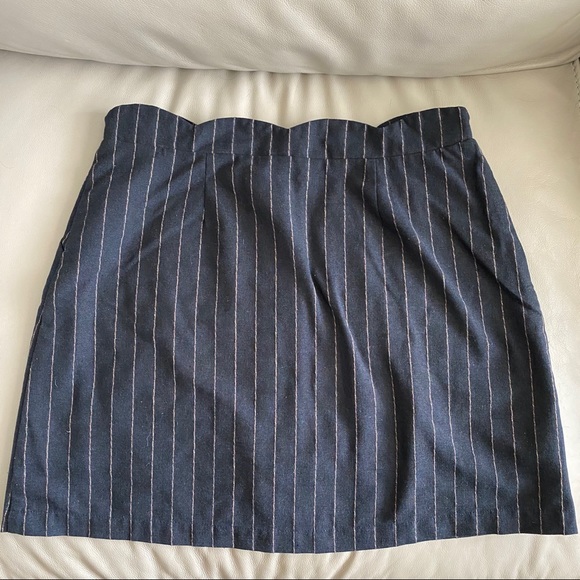 Altar’d State Pin Stripe Skirt with Scalloped Edge - Picture 4 of 4
